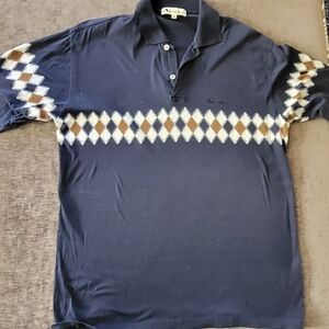 Easton Classic Navy Polo with Argyle Pattern